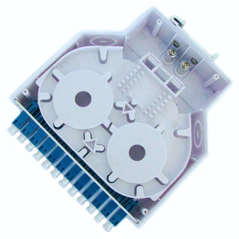 Abs Plastic Din Rail Mount Optical Fiber Terminal Box 12 Adapters Lc ...