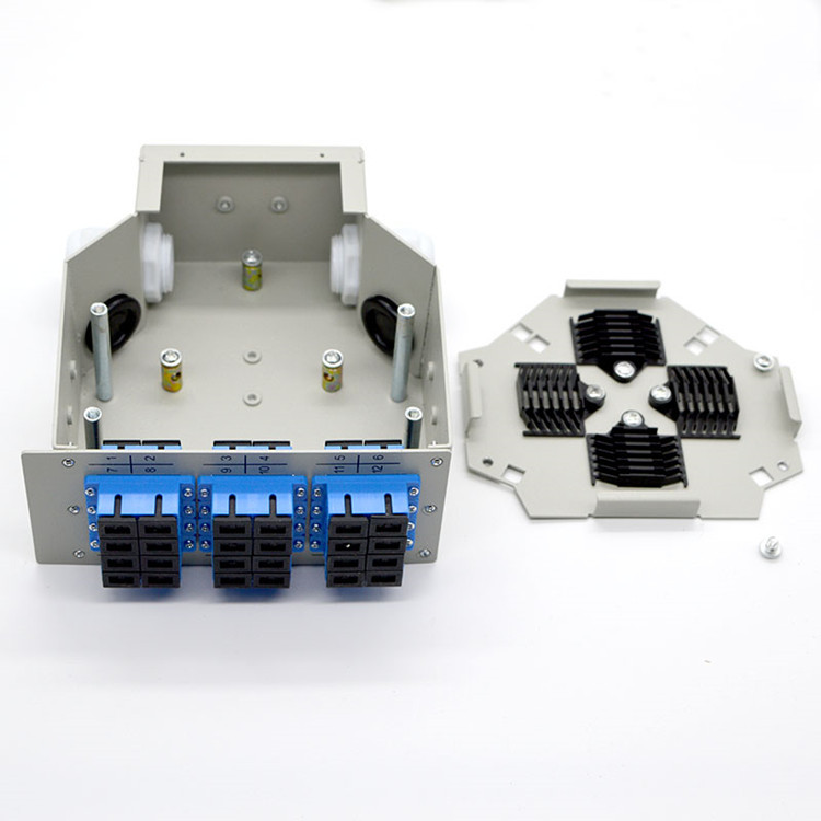 24fibers Din-Rail Fiber Optic Termination Box Cold-Roll Steel 12 Ports ...