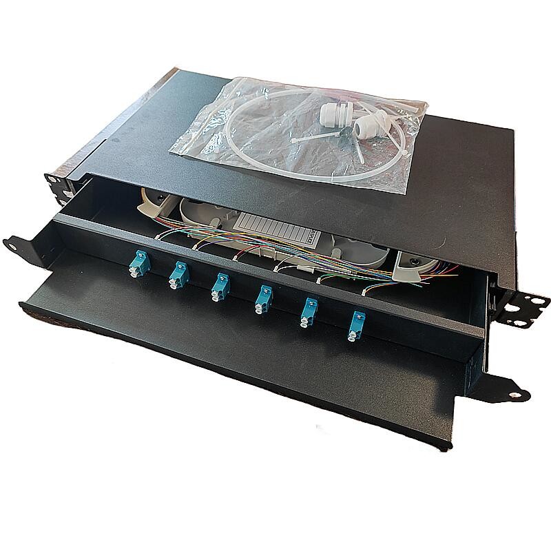 OFCN Wallmount Box Fiber Optic Terminal Encloure 12 Strand Duplex LC MM OM3 10G Pigtials And 6 Pcs Duplex Adaptor Loaded
