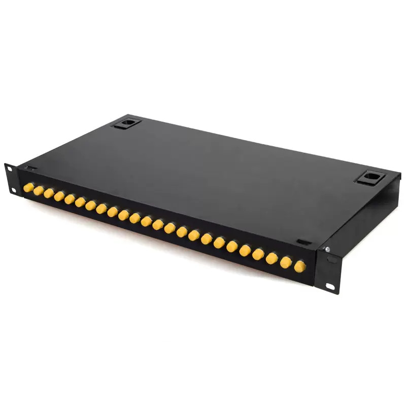 1U Rack Mount Type ODF Fiber Optic Patch Panel 24 Port With FC/UPC Adapter