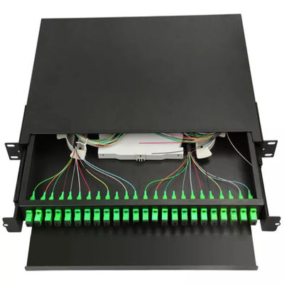 1U 19&quot; 24 Port SC Simplex/LC Duplex Fiber Optic Rack Mount Enclosure Fiber Patch Panel-Unload
