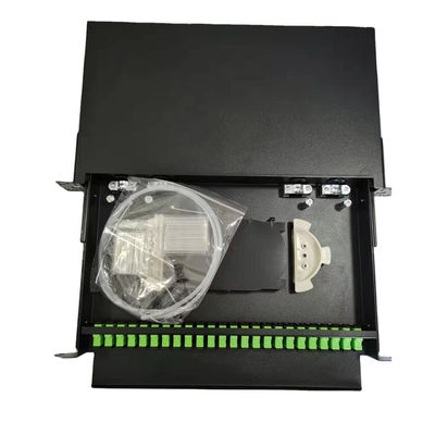 1U 19&quot; 24 Port SC Simplex/LC Duplex Fiber Optic Rack Mount Enclosure Fiber Patch Panel-Unload