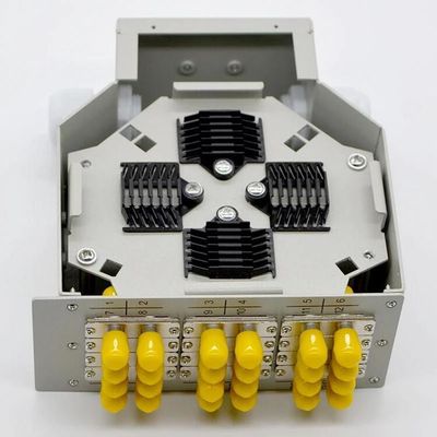 24 Core DIN Rail Fiber Optic Cable Patch Panel 12 ST Duplex Adapter Terminal Connection Box