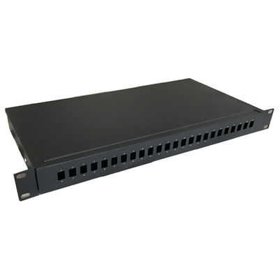 Fixed Rack Mount Fiber Optic Patch Panel 1U 19&quot; 24 Port ODF SC Simplex Adapter