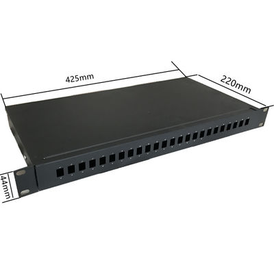 Fixed Rack Mount Fiber Optic Patch Panel 1U 19&quot; 24 Port ODF SC Simplex Adapter