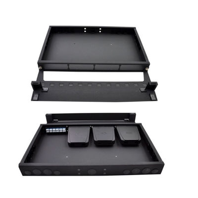 1U MTP Cassette Module 96F MPO To LC Patch Panel Rack Mount Black