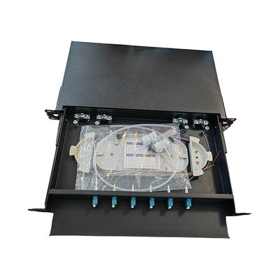 6 Port Fiber Optic Patch Panel SC 12 Core 1U Rack Mount Fiber Enclosure