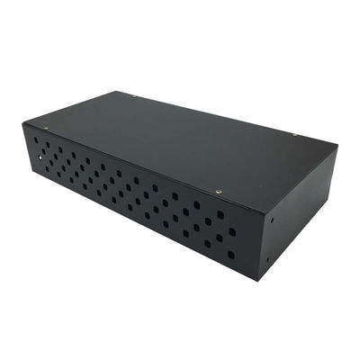 Cold Roll Steel Rack Fiber Optic Patch Panel 0.8mm Thick 2U FC Adapter
