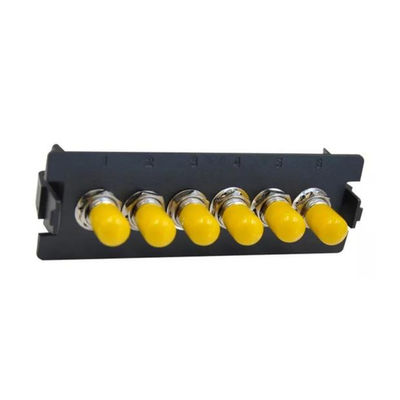 Black ODF Patch Panel Simplex 24F 24 Port ST Fiber Patch Panel Face Plate 6 Slot