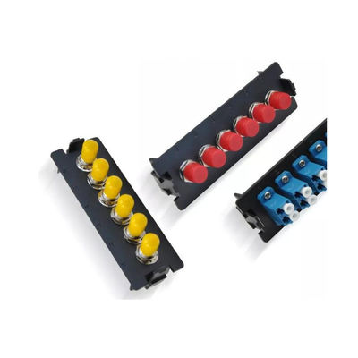 Black ODF Patch Panel Simplex 24F 24 Port ST Fiber Patch Panel Face Plate 6 Slot