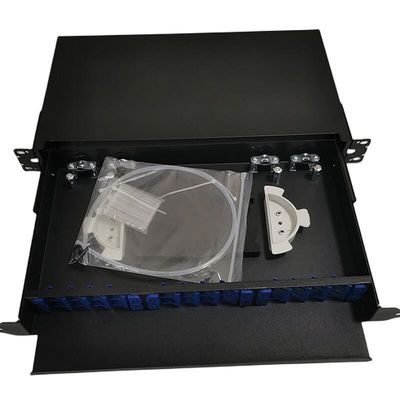19&quot; 24 Port Fiber Optic Patch Panel Indoor Rack Mount 1U ODF 24 Core