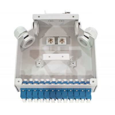 24 Core Fiber Optic Din Rail Terminal Box With 12 Pcs Lc/Apc Duplex Aadapter