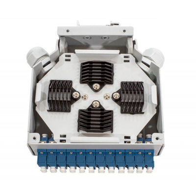 24 Core Fiber Optic Din Rail Terminal Box With 12 Pcs Lc/Apc Duplex Aadapter