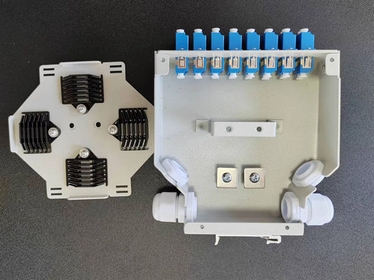 24 Core Fiber Optic Din Rail Terminal Box With 12 Pcs Lc/Apc Duplex Aadapter