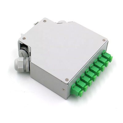 8 Fibers Sc/Apc Fiber Optic Din Rail Terminal Box Grey Cold Rolled Steel