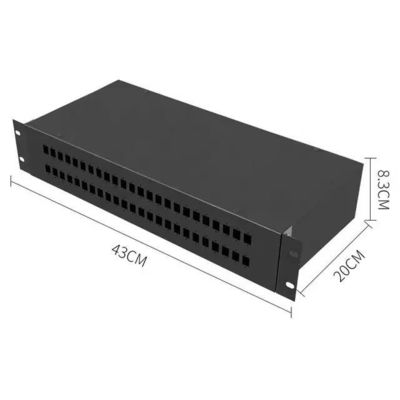 2U Optical Fiber Distribution Panel Box Enclosure Rack Mount Fc Adapter