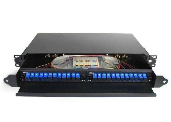 12 Core Fiber Optic Patch Panel FC Rack Mount ODF Pigtail Pull Out