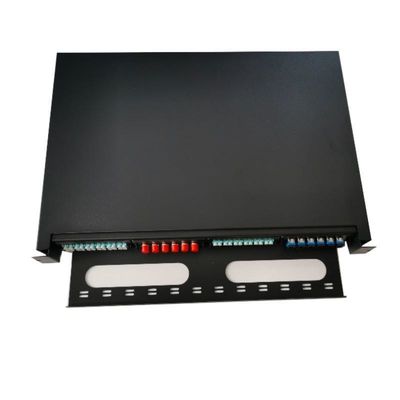 Rack Mount Fiber Optic Patch Panel 1U Ventilated 19 Inch ODF 24 Core