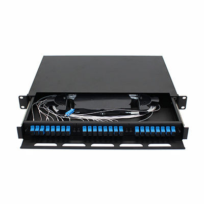 FTTH Fiber Optic Patch Panel Rack Mount 1U 24 Cores SC LC FC ST