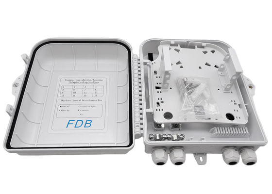 White Fiber Optic Splitter Box LC 1x16 PLC Splitter Wall Mount