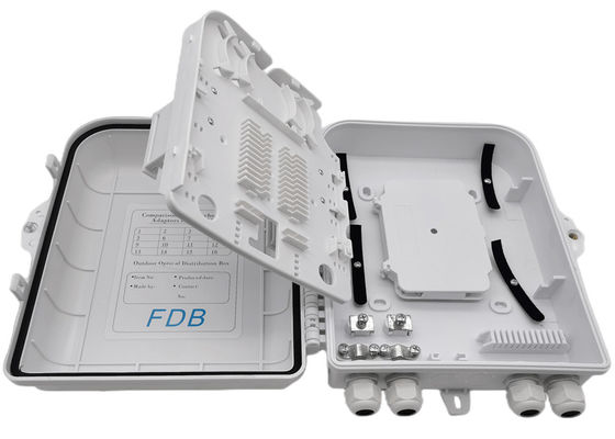 White Fiber Optic Splitter Box LC 1x16 PLC Splitter Wall Mount