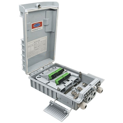 SM / MM Fiber Optic Splitter Box Light Grey 1x8 PLC Splitter