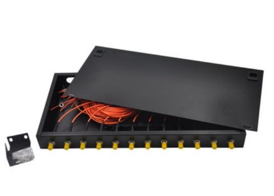 Fixed Fiber Optic Rack Mount Enclosure 12 Core Patch Panel 1U St Upc Adapter​