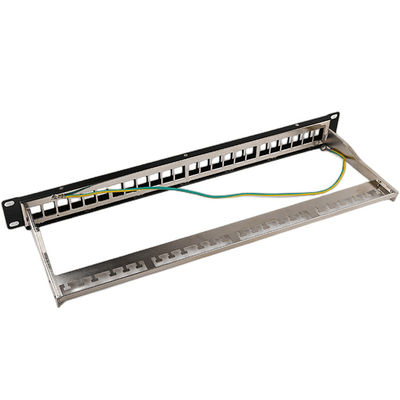 1U 24 Port STP Patch Panel RJ45 Rack Mount Cat6 Patch Panel Blank