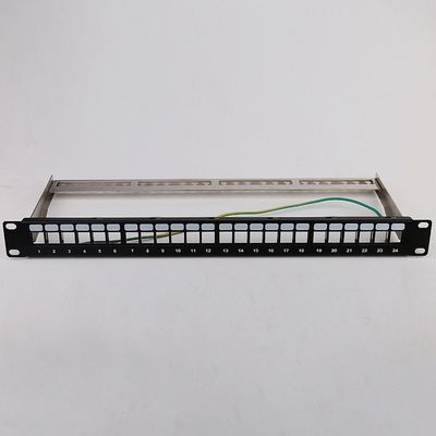 1U 24 Port STP Patch Panel RJ45 Rack Mount Cat6 Patch Panel Blank