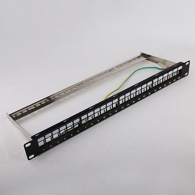 1U 24 Port STP Patch Panel RJ45 Rack Mount Cat6 Patch Panel Blank