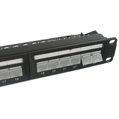 1U 24 Port Keystone Unshielded Patch Panel Keystone RJ45 DustProof