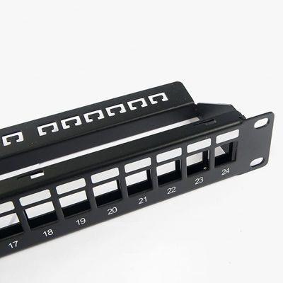 Blank Network Patch Panel Unshielded RJ45 24 Port 1U Patch Panel