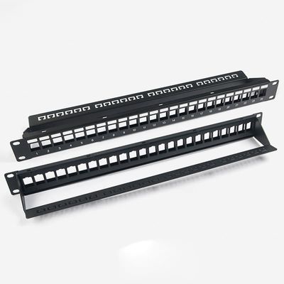 Blank Network Patch Panel Unshielded RJ45 24 Port 1U Patch Panel