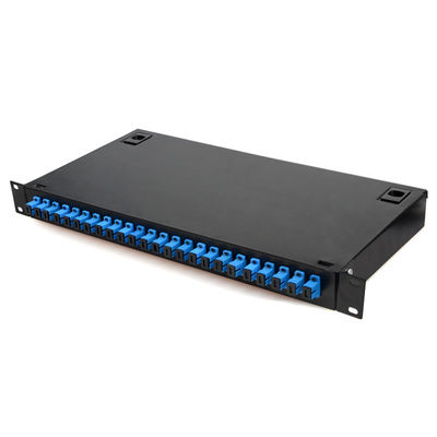 24 Port 1U Rack Mount Fiber Optic Patch Panel With SC/UPC Adapter