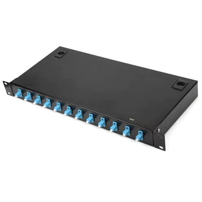 Metal Rack Mount Patch Panel 12 LC Duplex Coupler FTTH Termination Box