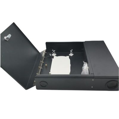 12/24/48cores 2door Black Optical Wall Mount Fiber Enclosure With Spools and Adapter Plates