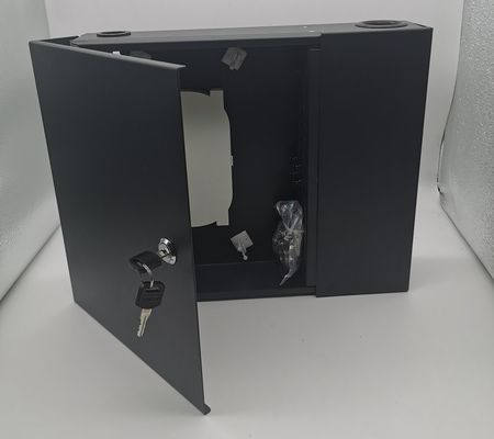12/24/48cores 2door Black Optical Wall Mount Fiber Enclosure With Spools and Adapter Plates