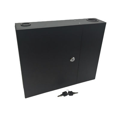 12/24/48cores 2door Black Optical Wall Mount Fiber Enclosure With Spools and Adapter Plates