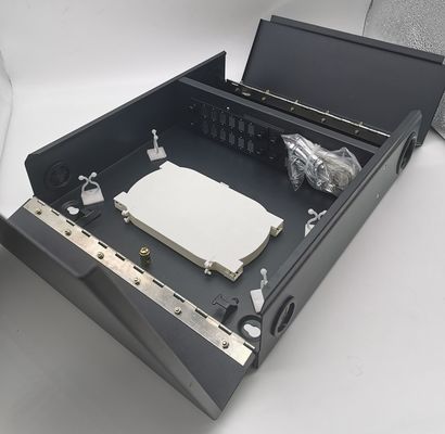 12/24/48cores 2door Black Optical Wall Mount Fiber Enclosure With Spools and Adapter Plates