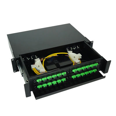 1U Metal 24 Port Fiber Optic Patch Panel Terminal Box