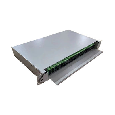 Black 24-48 Slding Type Rack Mount Fiber Optic Patch Panel For Network Cabling