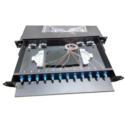 12C/24C Sliding Type Fiber Optic Patch Panel Optical Drawer For Telecom